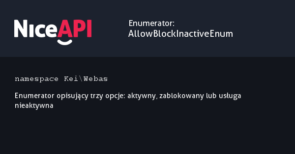 Enumerator AllowBlockInactiveEnum · NiceAPI dla PHP 5.6