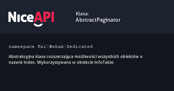 Klasa AbstractPaginator · NiceAPI dla PHP 5.6