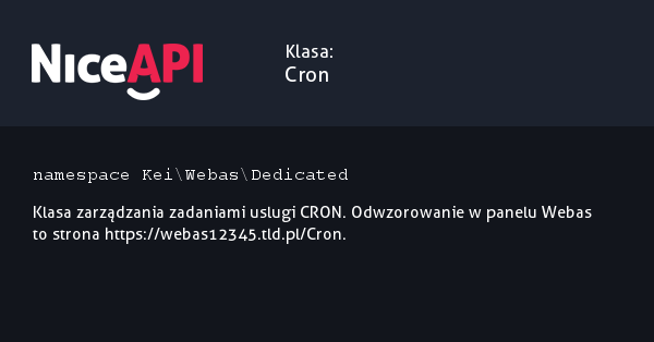 Klasa Cron · NiceAPI dla PHP 5.6