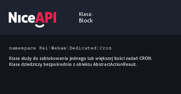 Klasa Block · NiceAPI dla PHP 5.6