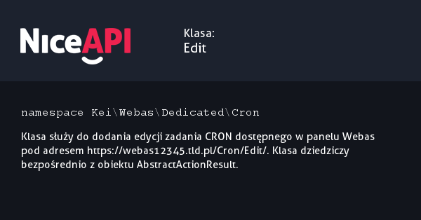 Klasa Edit · NiceAPI dla PHP 5.6