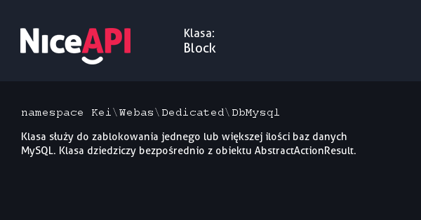 Klasa Block · NiceAPI dla PHP 5.6