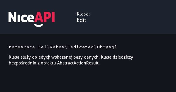 Klasa Edit · NiceAPI dla PHP 5.6