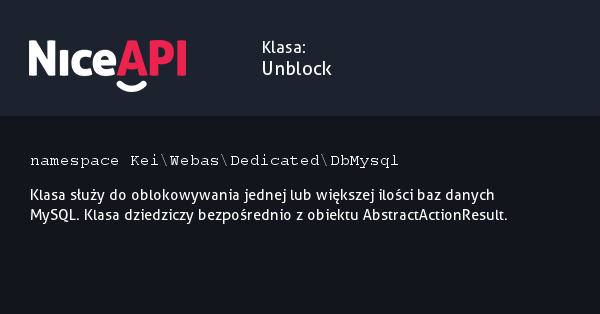 Klasa Unblock · NiceAPI dla PHP 5.6