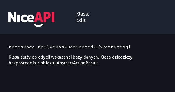 Klasa Edit · NiceAPI dla PHP 5.6