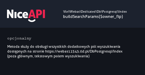 Index → buildSearchParams · NiceAPI dla PHP 5.6