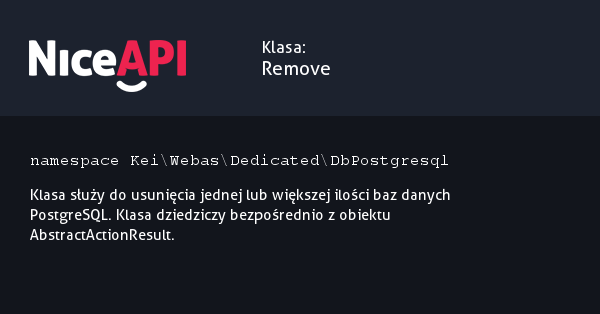 Klasa Remove · NiceAPI dla PHP 5.6