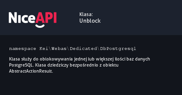 Klasa Unblock · NiceAPI dla PHP 5.6