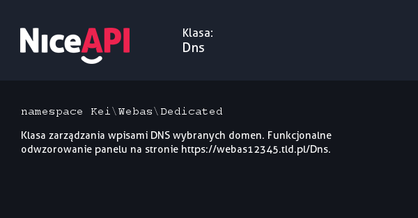 Klasa DNS · NiceAPI dla PHP 5.6