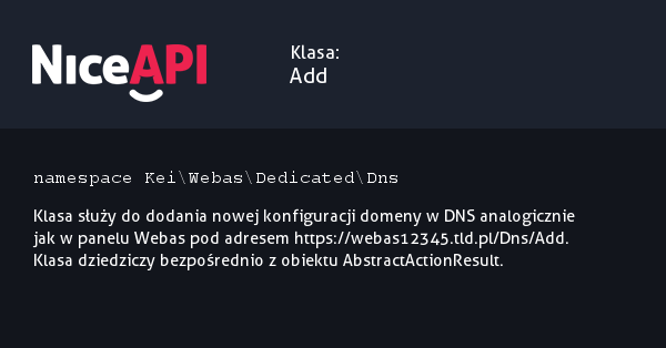 Klasa Add · NiceAPI dla PHP 5.6