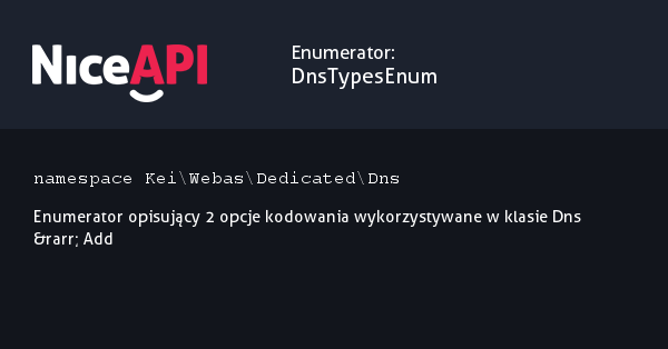 Enumerator DnsTypesEnum · NiceAPI dla PHP 5.6