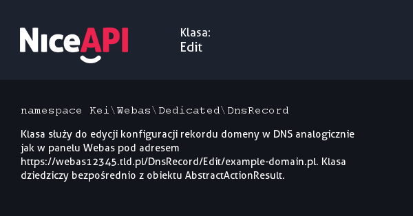 Klasa Edit · NiceAPI dla PHP 5.6