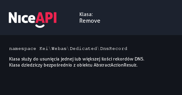 Klasa Remove · NiceAPI dla PHP 5.6