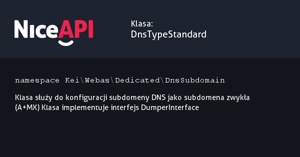 Klasa DnsTypeStandard · NiceAPI dla PHP 5.6