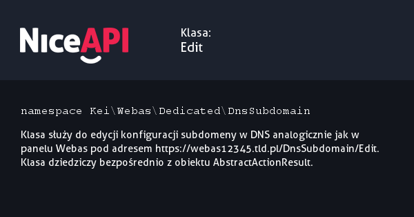 Klasa Edit · NiceAPI dla PHP 5.6