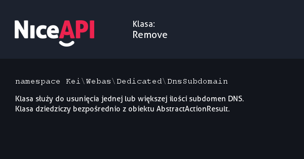 Klasa Remove · NiceAPI dla PHP 5.6