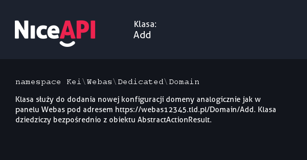 Klasa Add · NiceAPI dla PHP 5.6