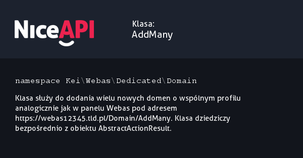 Klasa AddMany · NiceAPI dla PHP 5.6