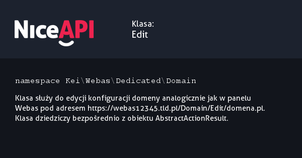 Klasa Edit · NiceAPI dla PHP 5.6