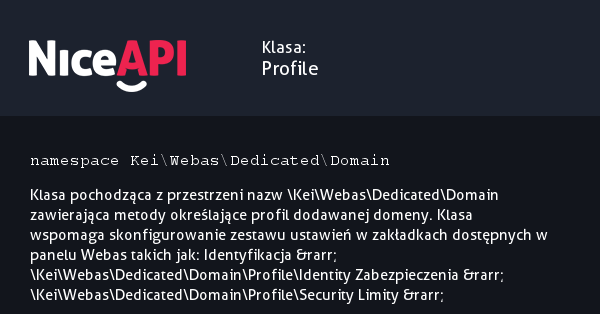Klasa Profile · NiceAPI dla PHP 5.6