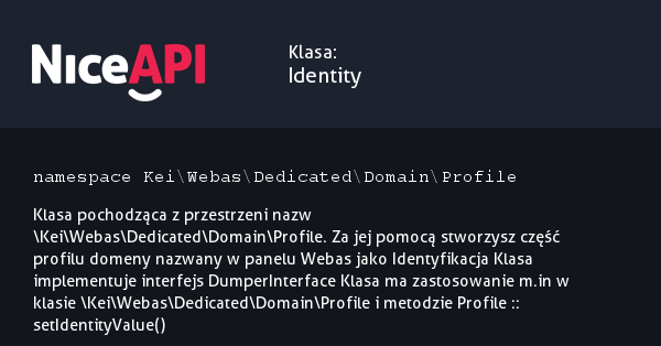 Klasa Identity · NiceAPI dla PHP 5.6