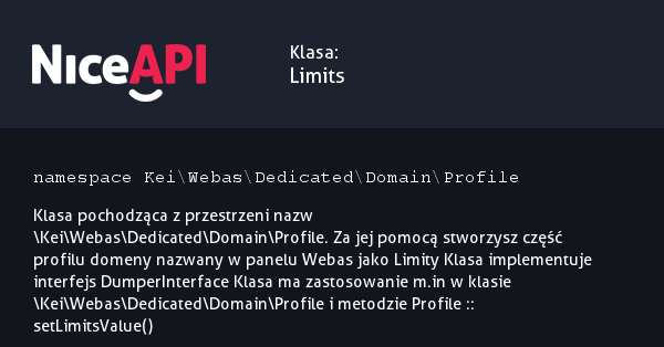 Klasa Limits · NiceAPI dla PHP 5.6