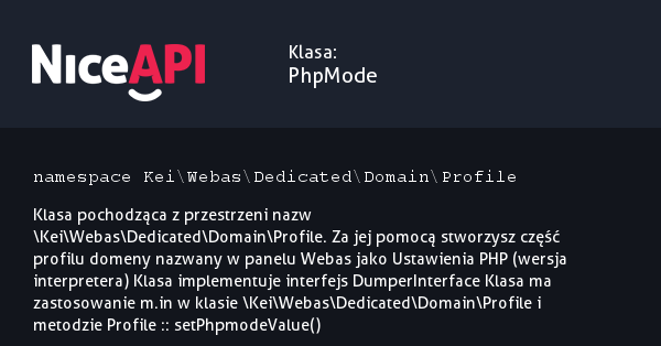 Klasa PhpMode · NiceAPI dla PHP 5.6