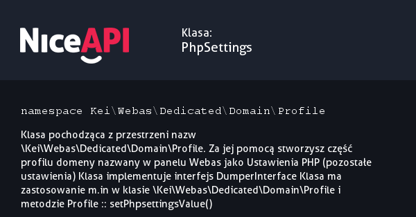 Klasa PhpSettings · NiceAPI dla PHP 5.6