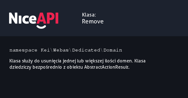 Klasa Remove · NiceAPI dla PHP 5.6