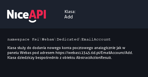 Klasa Add · NiceAPI dla PHP 5.6