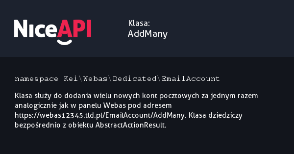 Klasa AddMany · NiceAPI dla PHP 5.6