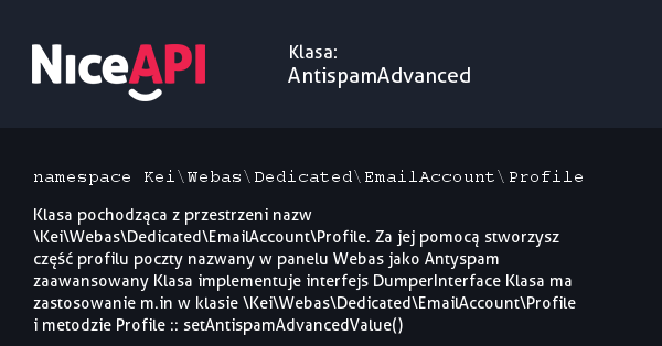 Klasa AntispamAdvanced · NiceAPI dla PHP 5.6