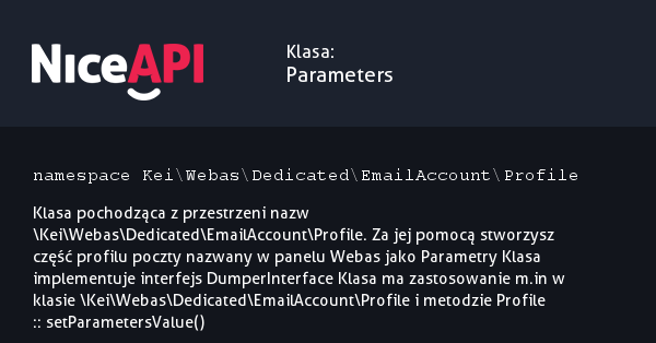 Klasa Parameters · NiceAPI dla PHP 5.6