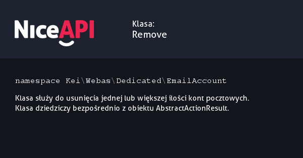 Klasa Remove · NiceAPI dla PHP 5.6