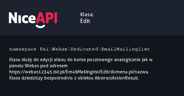 Klasa Edit · NiceAPI dla PHP 5.6