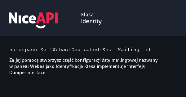 Klasa Identity · NiceAPI dla PHP 5.6