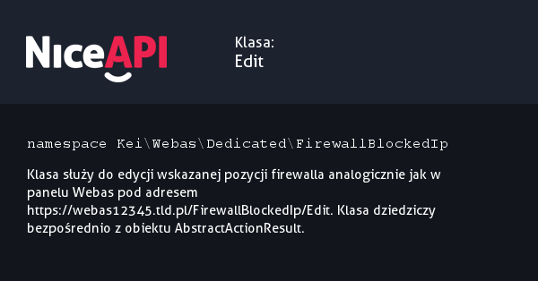 Klasa Edit · NiceAPI dla PHP 5.6
