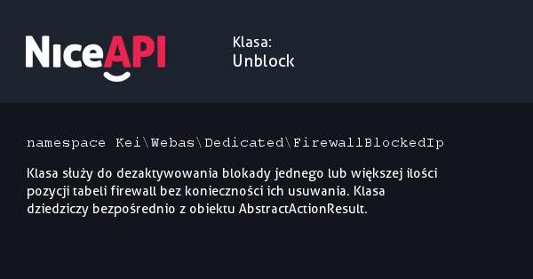 Klasa Unblock · NiceAPI dla PHP 5.6