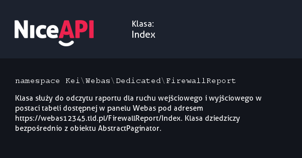 Klasa Index · NiceAPI dla PHP 5.6