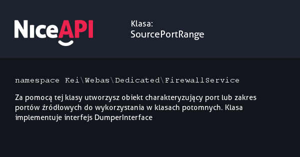 Klasa SourcePortRange · NiceAPI dla PHP 5.6