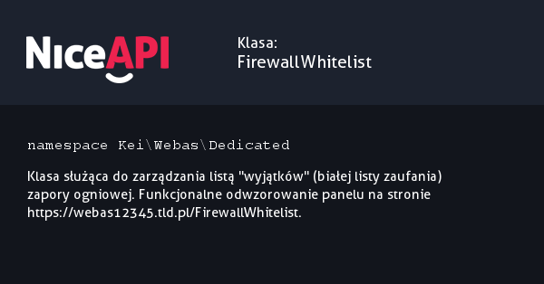 Klasa FirewallWhitelist · NiceAPI dla PHP 5.6