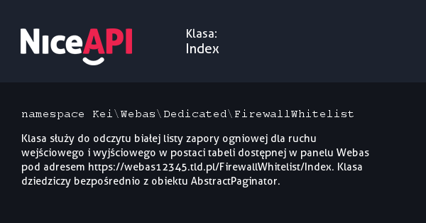 Klasa Index · NiceAPI dla PHP 5.6