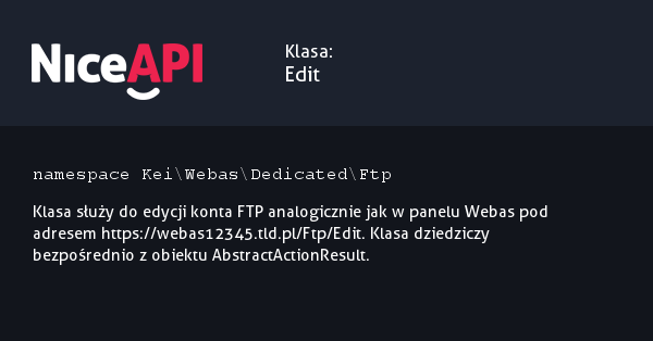 Klasa Edit · NiceAPI dla PHP 5.6