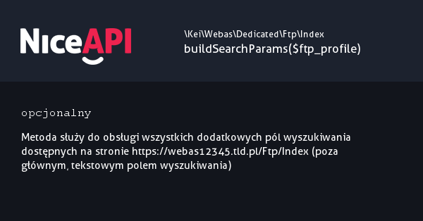 Index → buildSearchParams · NiceAPI dla PHP 5.6
