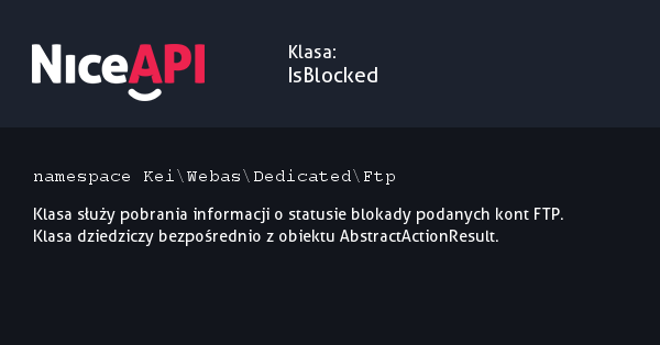 Klasa IsBlocked · NiceAPI dla PHP 5.6