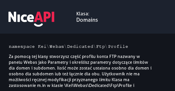 Klasa Domains · NiceAPI dla PHP 5.6
