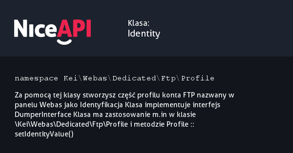 Klasa Identity · NiceAPI dla PHP 5.6