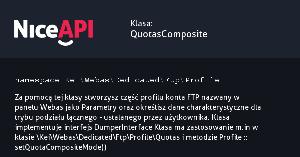 Klasa QuotasComposite · NiceAPI dla PHP 5.6