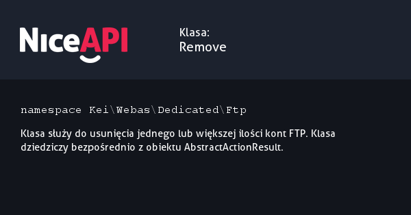 Klasa Remove · NiceAPI dla PHP 5.6