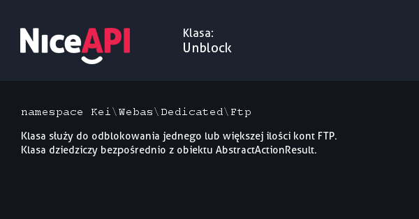 Klasa Unblock · NiceAPI dla PHP 5.6